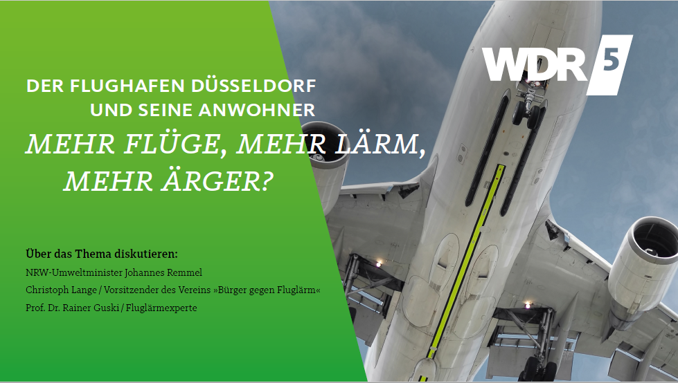 WDR5 Stadtgespräch: 20. April, 20 Uhr, Lohausen – Kapazitätserweiterung Flughafen Düsseldorf